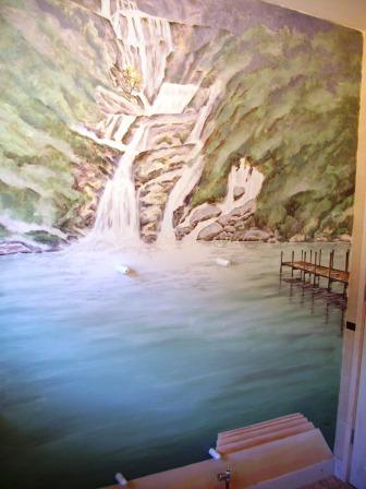 bathroom mural by artist Andy Lloyd