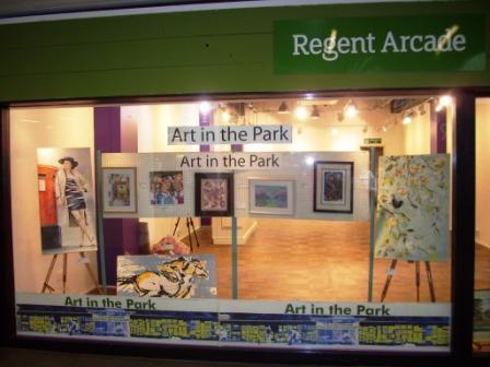 The Art in the Park display in Cheltenham's Regent Arcade