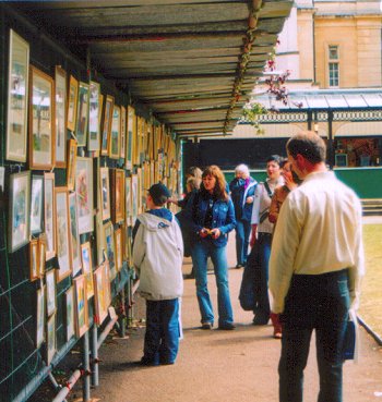 Perusing the paintings